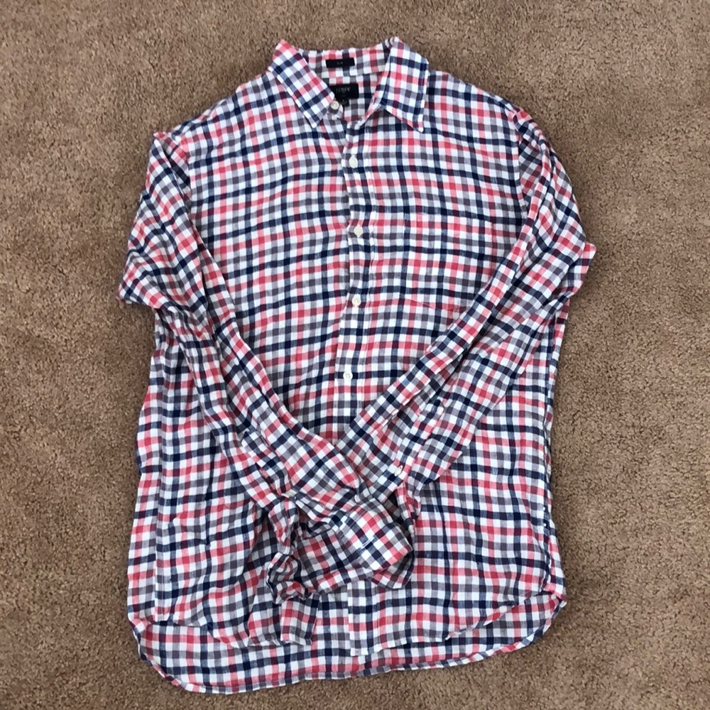 J Crew Linen Buttom Up Shirt